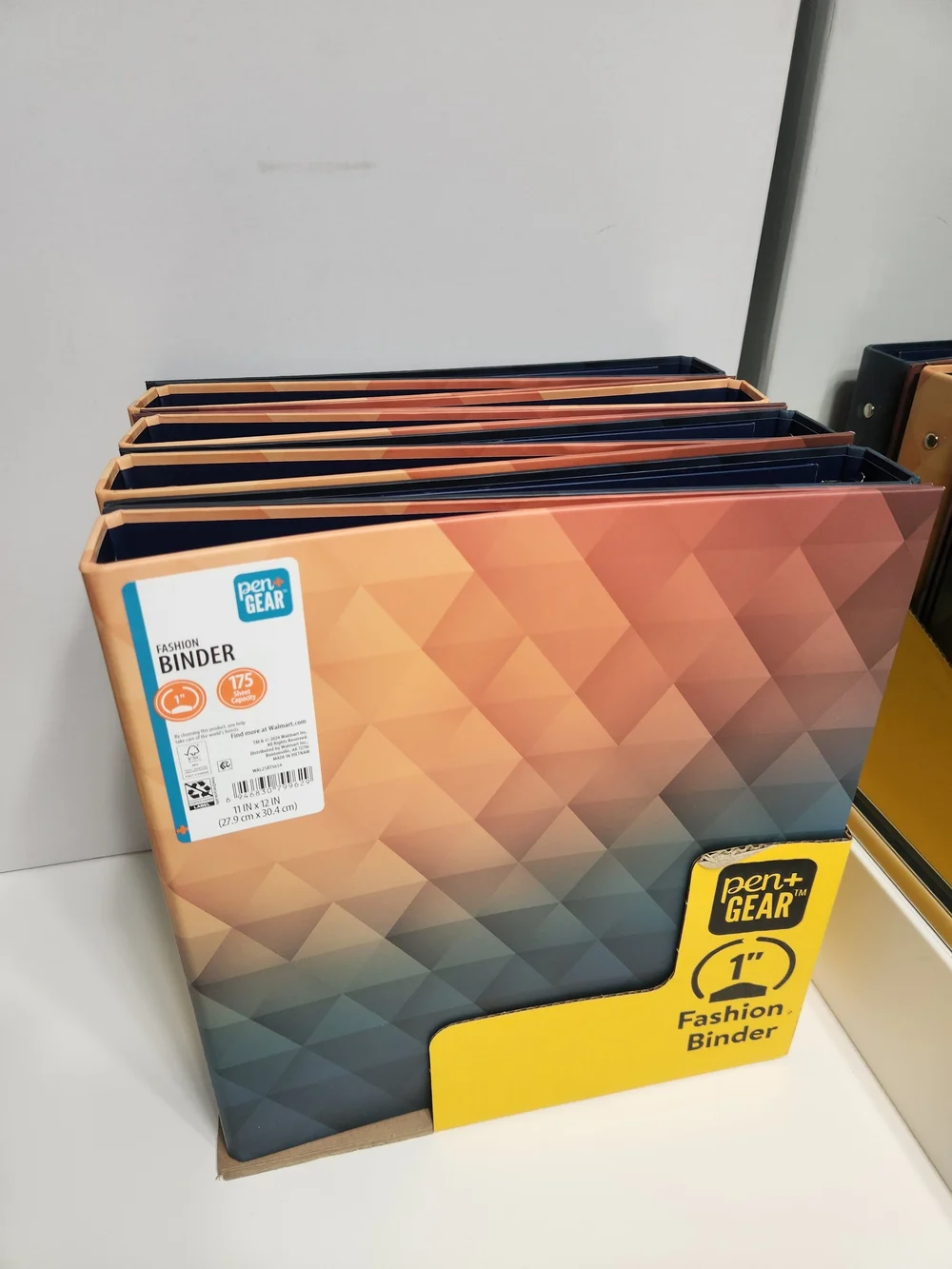 Lot of 8 Tri-Tone Geometric Ring Binder in Orange and Blue